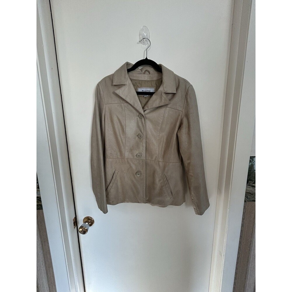 Vintage Wilsons Leather Maxima Blazer Style‎ Jacket Womens S Tan Y2K Western